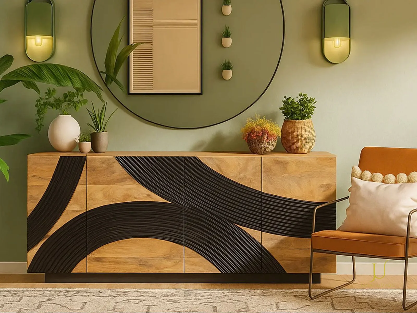 Iron & Wood Console
